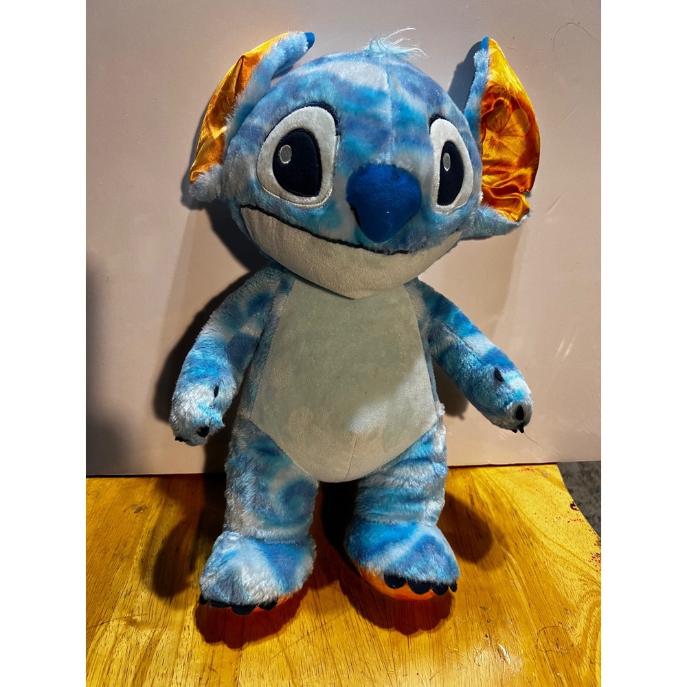 Build-A-Bear 15in Stitch Plush Blue Tie-Dye Floral Ears Disney Lilo Stitch